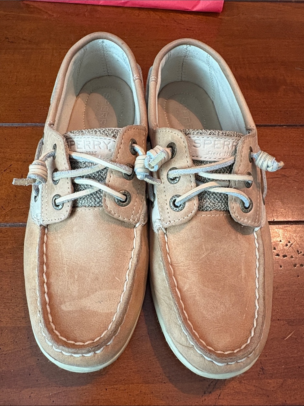 Sperry Tan Leather Moccasin Boat Shoes